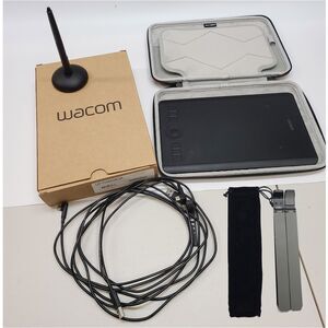 Wacom Intuos Pro Small PTH-460-K0A Digital Drawing Tablet, Stand, Case, Bundle